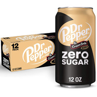 Dr Pepper And Cream Soda Zero Sugar, 12 Fl Oz Cans, 12 Pack
