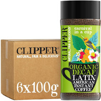 Clipper Coffee: Organic Latin American Decaf Instant Coffee - Medium Roast Coffee, Freeze Dried & Ethically Sourced - 6 Pack, 100G Per Jar
