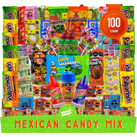 Mexican Candy Mix Assortment, Dulces Mexicanos, Includes Vero Mango, Salsaghetti, Peloneta, Pelon Pelo Rico, Bulk Candies, Pulparindo, Candy Box Variety Pack