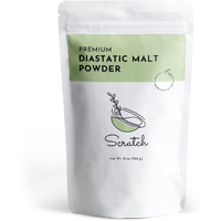 Scratch Diastatic Malt Powder For Baking - (10Oz) Dried Barley Malt For Baking Bread - Bread Improver - Premium Baking Ingredients For Breads, Pizzas, Pretzels, Desserts, Shakes And More