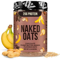 Naked Oats - Chocolate Pb Banana Overnight Oats, 20G Whey Protein, Gluten-Free Oatmeal Instant Breakfast Or Shake, High Protein Oatmeal, High Fiber Breakfast Shake, Non Gmo, No Soy - 12 Servings