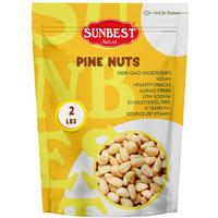Sunbest Natural Pine Nuts Pignolia 32 Oz (2 Lbs) 1 Pack - Unsalted, Raw, Crunchy, Fresh & Delicious, Kosher Certified - Ideal For Snacking, Topping & Baking - Non-Gmo, Gluten Free