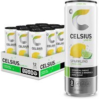 Celsius Sparkling Lemon Lime, Functional Essential Energy Drink, 12 Fl Oz (Pack Of 12)