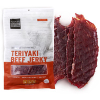 People's Choice Beef Jerky - Classic - Teriyaki - Big Slab - Whole Muscle Premium Cuts - Bulk Jerky Package - Thin Sheets - Low Sodium Low Salt High Protein Meat Snack - 15 Slabs, 1 Bag