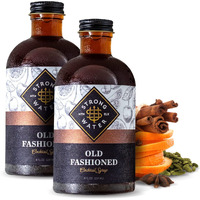 Strongwater Old Fashioned Mix - Makes 64 Cocktails - Handcrafted Old Fashioned Syrup With Bitters, Orange, Cherry, Organic Demerara Sugar - Craft Cocktail Mixer, Just Mix With Bourbon,Whiskey - 2 Pack