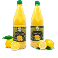 2 Pack 100% Lemon Juice Freshly Squeezed No Added Water 33.8Oz Not From Concentrate - Appx 40 Freshly Squeezed Lemons In Each Bottle - Kosher Food - Best Select