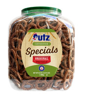 Utz Sourdough Specials Pretzels, Original, 63 Oz. Barrel, Classic Pretzel Knot With Rich Sourdough Flavor, Resealable Container, Tasty Party Snack With Zero Cholesterol