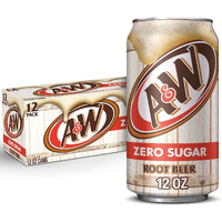 A&W Zero Sugar Root Beer Soda, 12 Fl Oz Cans (Pack Of 12)