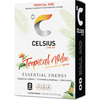 Celsius On-The-Go Powder Sticks Tropical Vibe, Essential Energy 2.6 Oz (14 Sticks Per Pack)