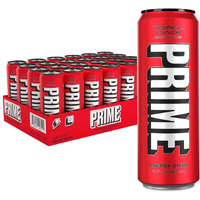 Prime Energy Tropical Punch | Zero Sugar Energy Drink | Preworkout Energy | 200Mg Caffeine With 355Mg Of Electrolytes And Coconut Water For Hydration| Vegan | Gluten Free |12 Fluid Ounce | 24 Pack