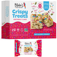 Blakes Seed Based Crispy Treats - Birthday Cake (24 Count), Nut Free, Gluten Free, Dairy Free & Vegan, Healthy Snacks For Kids Or Adults, School Safe, Low Calorie Organic Soy Free Snack