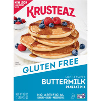 Krusteaz Gluten Free Buttermilk Pancake Mix, Light & Fluffy, 16 Oz Boxes (Pack Of 8)