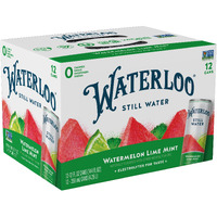 Waterloo Still Water, Watermelon Lime Mint | Naturally Flavored Purified Water | 12 Fl Oz Cans (Pack Of 12) | Zero Calories | Zero Sugar Or Artificial Sweeteners | Zero Sodium