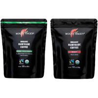 Mount Hagen 7.05Oz Organic Freeze Dried Instant Caffeinated + Decaffeinated Coffee Resealable Pouch Bags - 2 Pack | Eco-Friendly, Fair-Trade Coffee, Medium Roast Arabica Beans [2X7.05Oz]