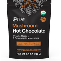 Organic Mushroom Hot Chocolate - Ceremonial Cacao With 5 Mushrooms (Lion's Mane, Cordyceps, Chaga, Reishi, Turkey Tail) - Great As A Coffee Alternative, Hot Chocolate, Or Smoothie (30 Servings)
