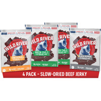 Wild River Beef Jerky Variety Pack, Old Fashioned Beef Jerky, Gluten Free - 2 Green Chile, Black Pepper, Original - Perfect Hunting Trip Meat Snack, Made With 100% Beef, 3.5 Ounce (Pack Of 4)