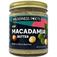 Wilderness Poets, Raw Macadamia Nut Butter - Keto, Vegan, No Salt (8 Ounce) - Glass Jar