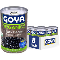 Goya Foods Organic Black Beans, Low Sodium With Sea Salt, 15.5 Ounce (Pack Of 8)