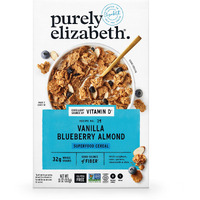 Purely Elizabeth, Vanilla Blueberry Almond, Superfood Cereal With Vitamin D (1 Box, 11Oz), 6G Fiber