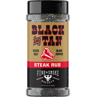 Fire & Smoke Society Black & Tan Steak Seasoning | Bbq Rubs, Steak Rub For Smoking And Grilling Meat | Steaks, Brisket, Burgers Dry Bbq Rubs And Spices | Xl 13.6 Oz