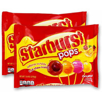 Spangler Candy Starburst Filled Lollipops 7.6 Oz Bag - 2 Pack, Pink, Yellow, Orange, Red, 7.6 Ounce (Pack Of 2)