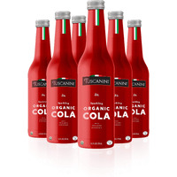 Tuscanini Authentic Organic Cola Soda 9.3Oz (6 Pack) Naturally Caffeine Free, Elegant Glass Bottle, Great Tasting, Chemical Free