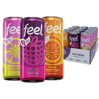 Feel Zero Sugar Natural Energy Drinks, Sparkling Variety Pack - Healthy Energy Drinks, L-Theanine For Focus, Vitamin C, Caffeine From Green Coffee Beans, 12 Fl Oz (Pack Of 12)