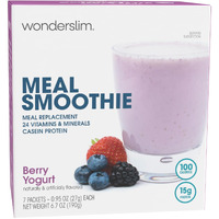 Wonderslim Meal Replacement Smoothie, Berry Yogurt, 15G Protein, Gluten Free (7Ct)