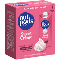 Nutpods Sweet Crme Non Dairy Coffee Creamer, Sweetened With Organic Cane Sugar, Made From Almonds And Coconuts, Gluten Free, Non-Gmo, Vegan, Kosher, Plant Based (3-Pack)