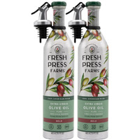 Fresh Press Farms Cold Pressed Bold Extra Virgin Olive Oil, 16.4 Fl Oz (Pack Of 2), Georgia Grown, 100% American Made, Unrefined, Certified Whole30, Non-Gmo, Keto, Paleo, Gluten Free