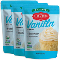 Miss Jones Baking Organic Yellow Cake And Cupcake Mix, Non-Gmo, Vegan-Friendly, Moist And Fluffy: Vanilla (Pack Of 3)