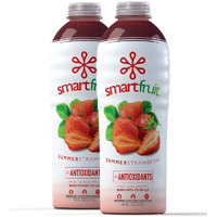 Smartfruit Summer Strawberry + Antioxidants, 100% Real Fruit Pur  E, Non-Gmo, No Additives, Vegan - 48 Fl. Oz - 2 Pack