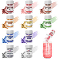 Cakestar Edible Glitter, 10 Colors Luster Dust Edible, Food Grade Shimmer Dust, Edible Glitter Powder For Drinks, Baking, Strawberries, Cupcakes, Cookies Decoration, 5G/Bottle