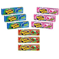 Hubba Bubba Max Bubble Gum - Variety Pack 3 Flavors (Total Of 9 Packs Of Gum) - Sour Blue Raspberry Bubble Gum - Strawberry Watermelon Bubble Gum - Outrageous Original Bubble Gum - 3 Packs Of Each Juicy Flavor - 9 Packs Of Gum In Total - Fresh Candy - Queen Jax
