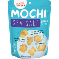 Sun Tropics Mochi Snack Bites, Sea Salt Flavor- 3.5 Oz (6 Pack) | Crispy Crunchy Mochi Bites, Rice Nuggets | Mochi Puff Rice Crackers- Gluten Free & Dairy Free- No Msg Added | Asian Rice Snacks