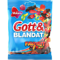 Malaco Gott & Blandat Favorit Mix 140G - Mix Of Fruit Gummy And Liquorice,