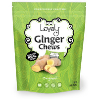 Lovely Candy Co. Original Ginger Chews, Made With Real Ginger, Individually Wrapped Ginger Candy, 14Oz (Pack Of 1) | Gluten-Free, Non-Gmo, No Artificial Ingredients, No High Fructose Corn Syrup | Simply Made With 3 Ingredients!