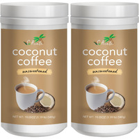 Cacafe Coconut Coffee Unsweetened, Coconut Infused Colombian Coffee, No Added Sugar, Creamy Drink Mix, Make Iced Or Hot, Packed With Antioxidants, Natural Energy And Stress Relief | 2-Pack