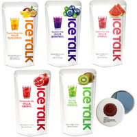 Korean Covenienve Store Drink Pouch Sampler Set - 5 Pack 10 Pack (Watermelon, Blueberry, Passion Mango, Kiwi, Pommegranate) + Dalgaru Yakgwa Mirror (Ade 5 Pack (Type B))