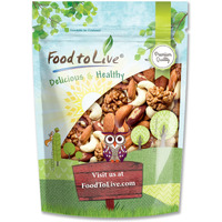 Food To Live - Mixed Raw Nuts, 8 Ounces Cashews, Brazil Nuts, Walnuts, Almonds, Unsalted, Raw, Kosher, Vegan, Bulk