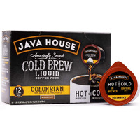Java House Cold Brew Coffee Concentrate Single Serve Liquid Pods - 1.35 Fluid Ounces Each (Colombian, 12 Count)