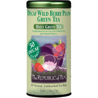 The Republic Of Tea - Decaf Wild Berry Plum Green Tea, 50 Tea Bags, Tin | Fruit Tea | Decaffeinated