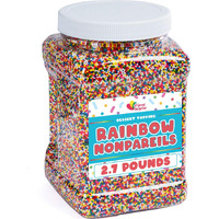 Rainbow Nonpareils Sprinkles - 2.7 Pounds - Rainbow Christmas Sprinkles - Bulk Ice Cream Sprinkles - Rainbow Non Pareil Sprinkles For Cake Decorating, Cookies, Cupcakes