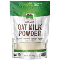 Now Foods, Organic Oat Milk Powder, Dairy And Soy Free, No Sugar Added, Vegan, Ngmo, Gluten Free, 12 Ounce