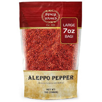 Spicy World Aleppo Pepper Flakes 7 Oz | Authentic Turkish Chili Spice For Exquisite Heat & Flavor | Premium Crushed Chili Pepper From Halaby Region | Popular In Turkish & Middle Eastern Cooking