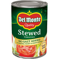 Del Monte Stewed Tomatoes With Onions, Celery, And Green Peppers, No Salt Added, 14.0Z (12 Pack)