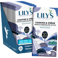 Lily's Cookies And Creme White Chocolate Style No Sugar Added, Sweets Bars, 2.8 Oz (12 Count)