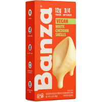 Banza Shells & Vegan White Cheddar Mac And Cheese - High Protein, Gluten Free Mac And Cheese, And Lower Carb Vegan Protein Mac And Cheese 5.5Oz