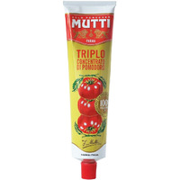 Mutti Triple Concentrated Tomato Paste (Triplo Concentrato), 6.5 Oz. Tube |2 Pack | Italys #1 Brand Of Tomatoes | Tube Tomato Paste | Vegan Friendly & Gluten Free | No Additives Or  Preservatives