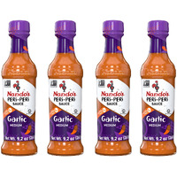 Nando's Peri Peri Garlic Sauce - Medium Heat Tangy Flavor | Gluten Free Hot Sauce, 9.1 Oz Bottles (4 Pack)